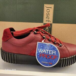 Josef Seibel "Montreal" Red Leather Sneakers. NIB. Size EU 37/US 6-6.5